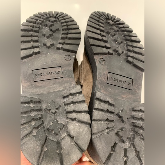 Ateliers Kai Tan Suede Loafers Sz 37 (US 7) Unique Toggle Black Lug Sole Italian - Picture 10 of 15